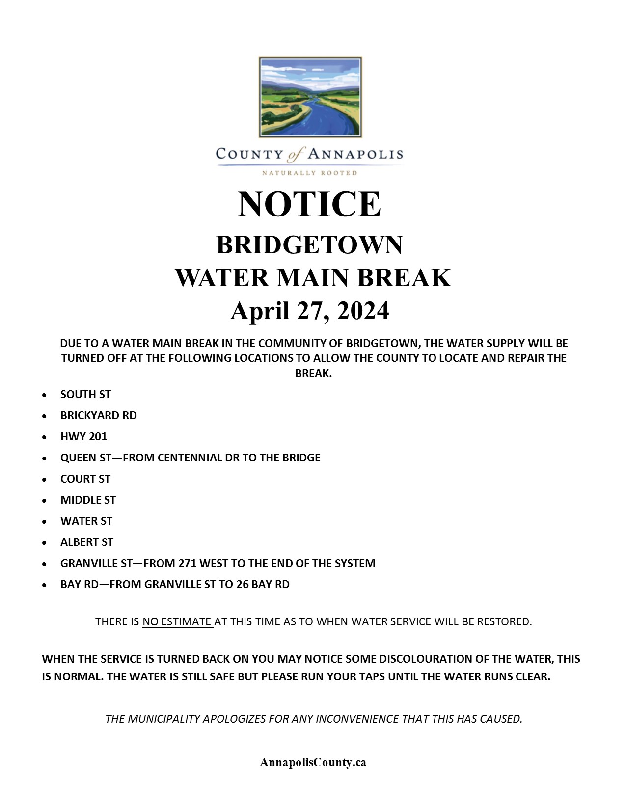 Bridgetown water break April 2024