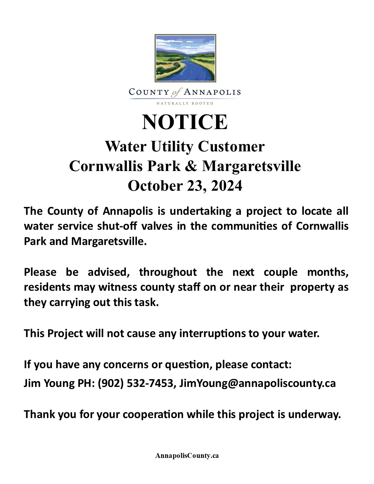 CWP MVILLE Water Shut Off Locate