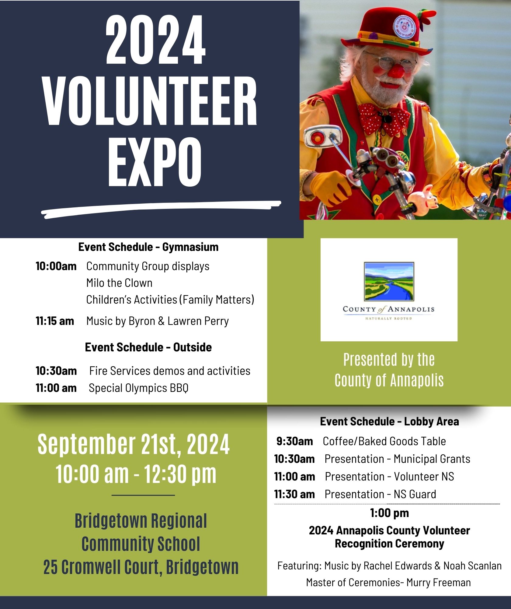 2024 Volunteer Expo Poster Schedule