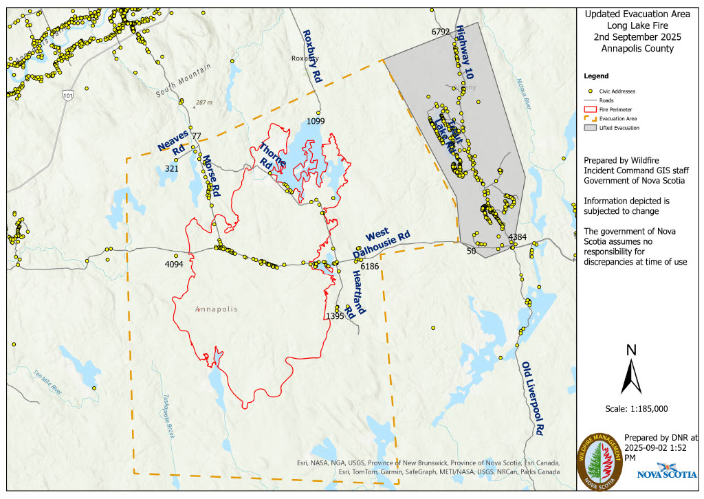 updated evacuation map Sept 2 2025