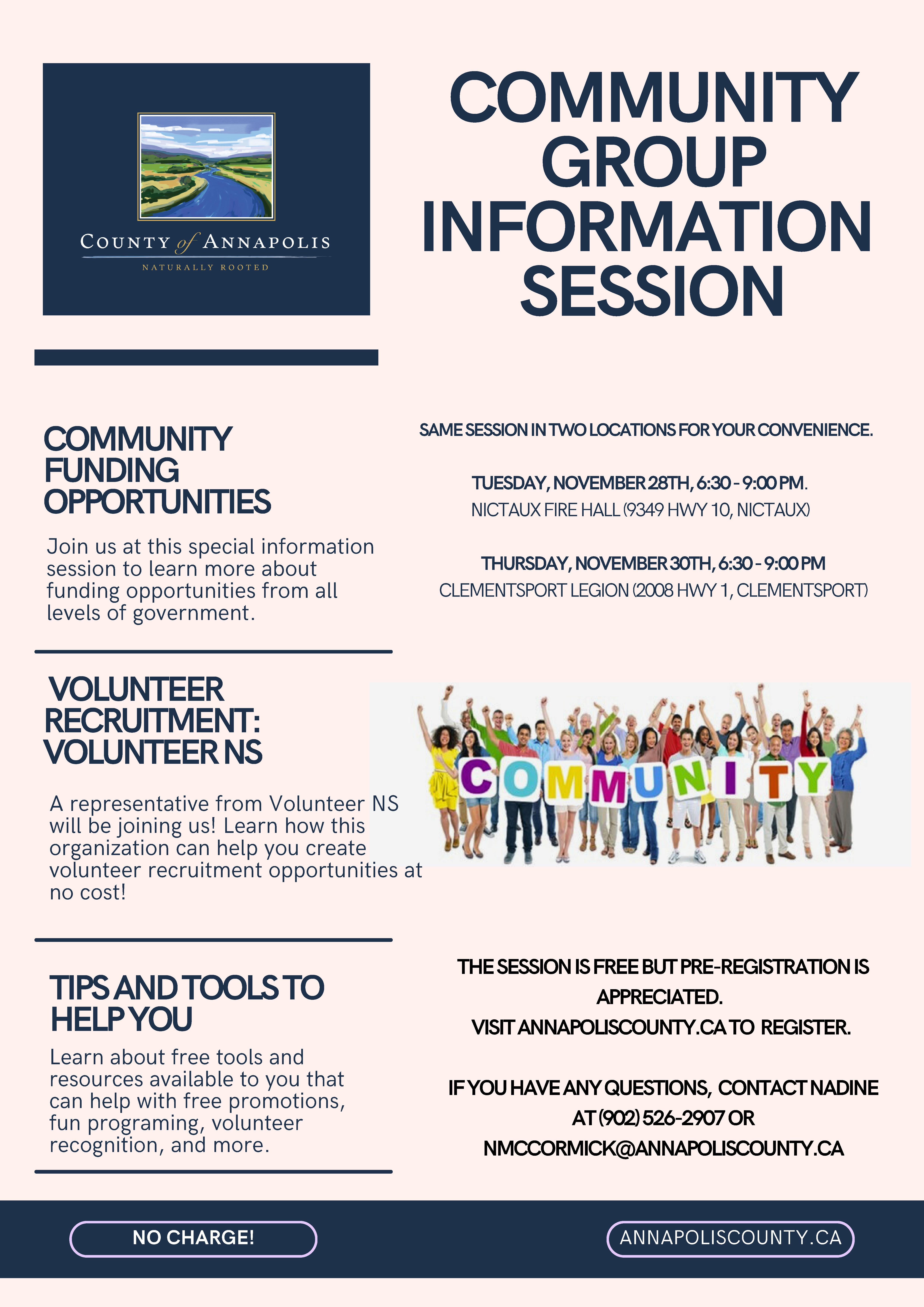 2023 Community Info Session poster