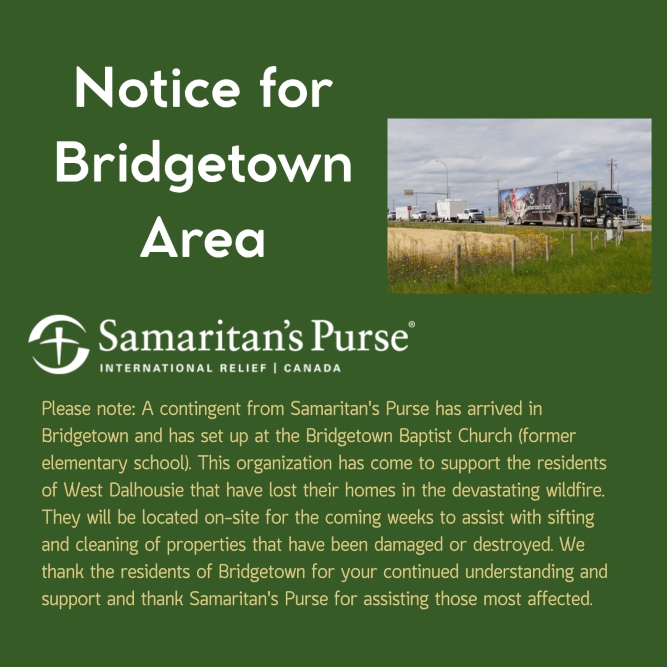 Samaritan's Purse to aid West Dalhousie Residents
