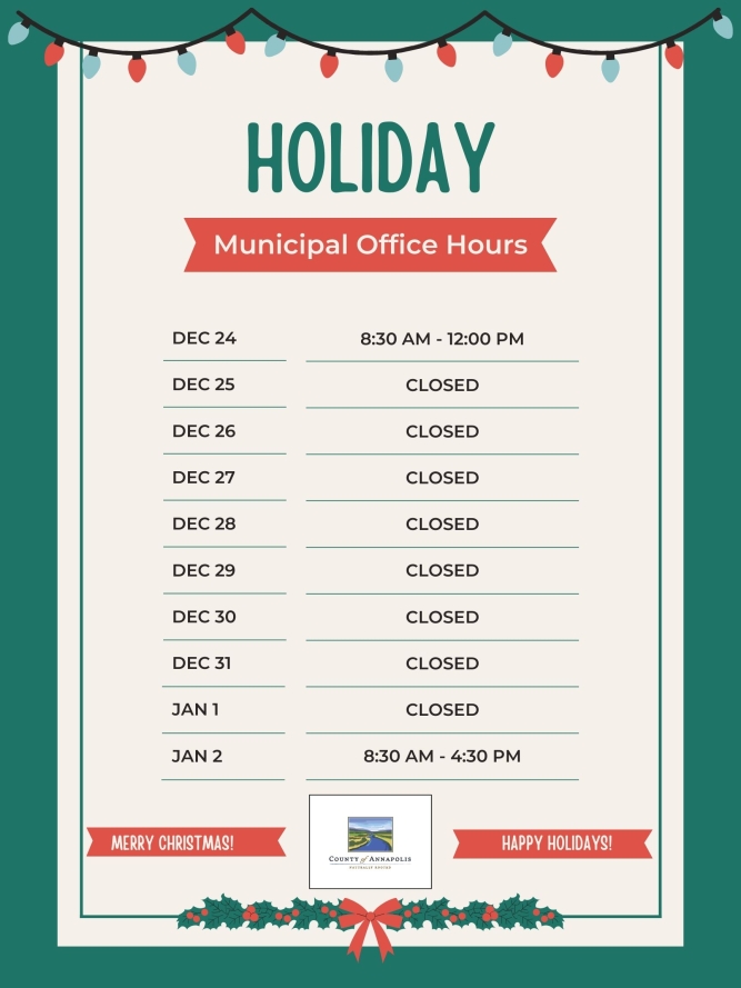 Municipal Offices Holiday Hours
